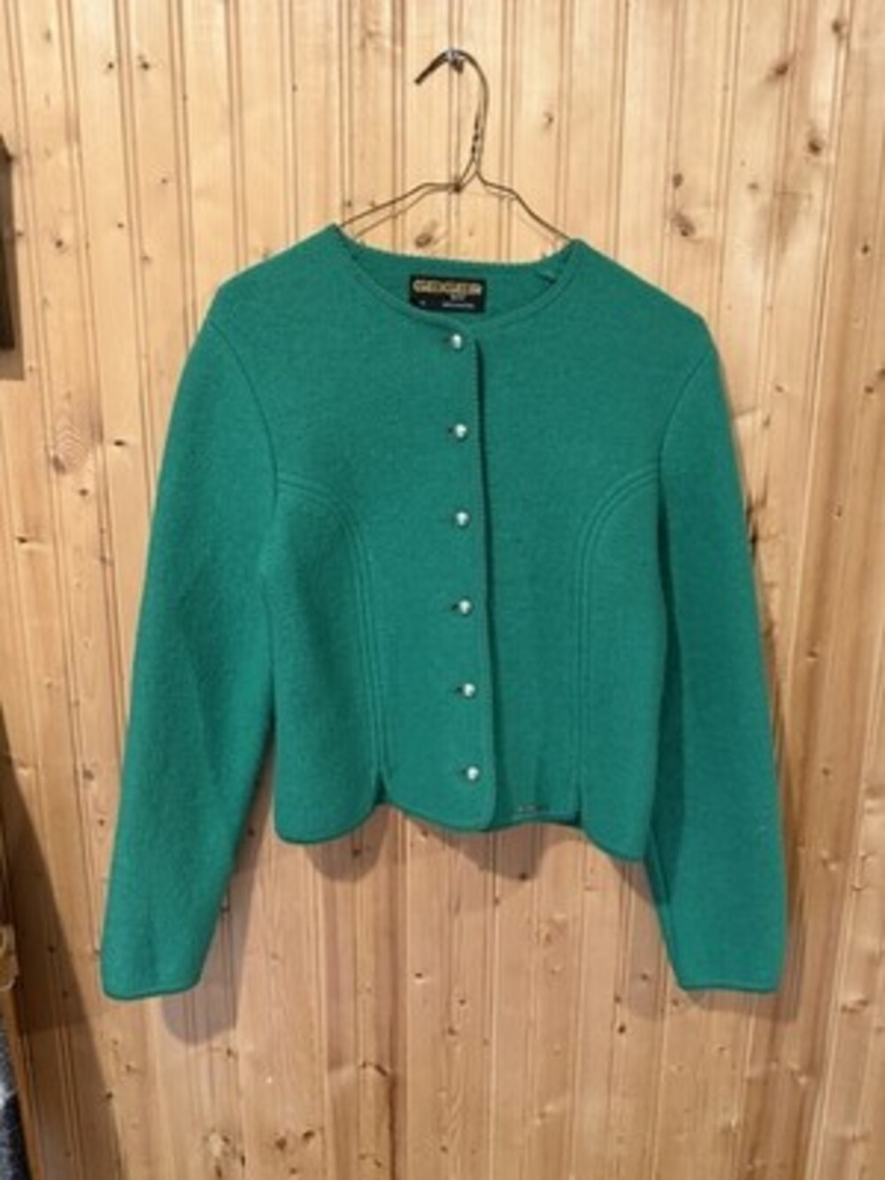 Vintage Geiger Tyrol Women’s Size 40 100% Wool Button Down Jacket Green Blazer